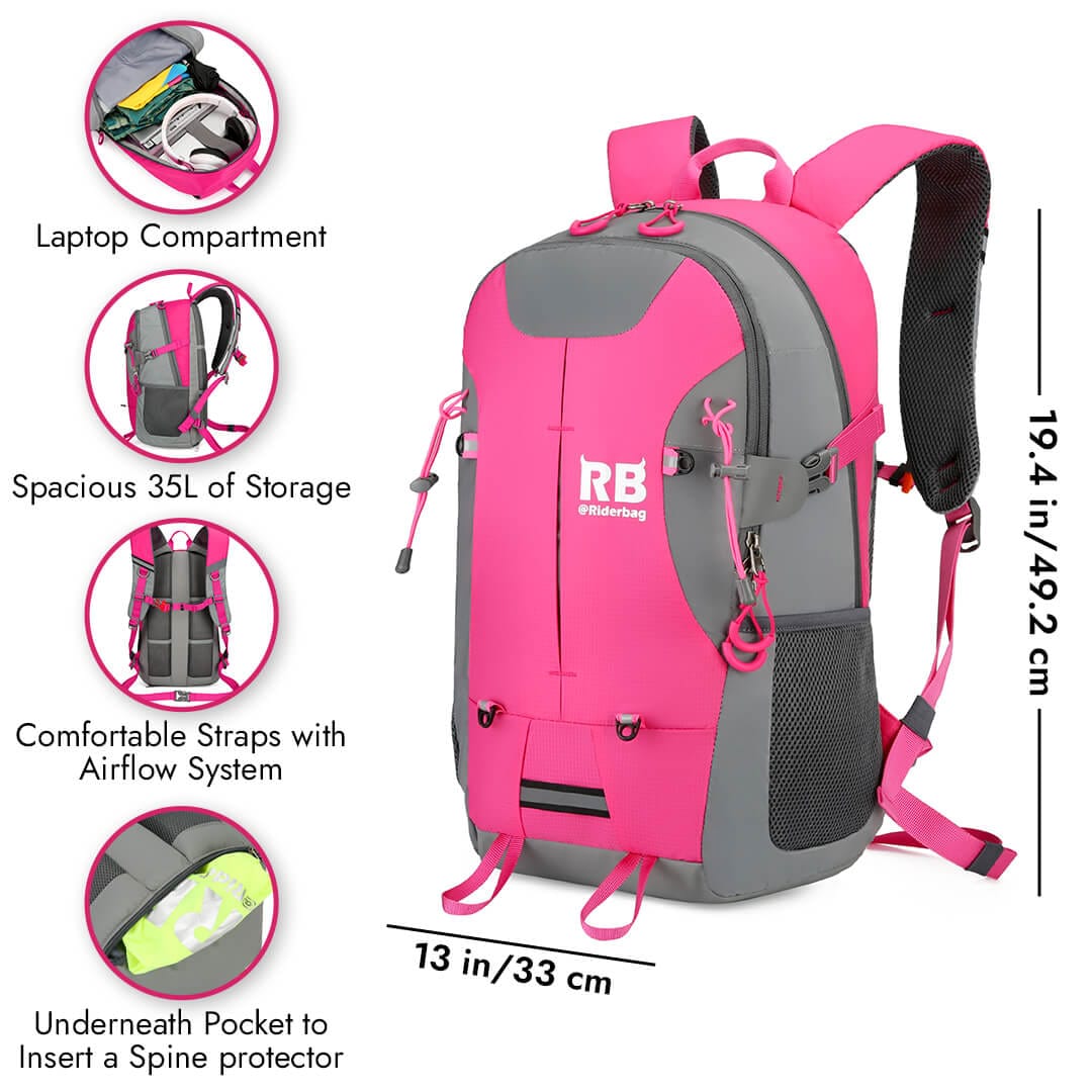 pink backpack, bike backpack for women