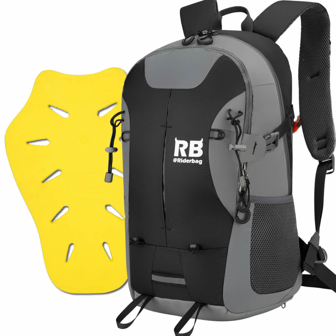 Riderbag Motorcycle Backpack Combo Black 35L Ce level 2 back protector