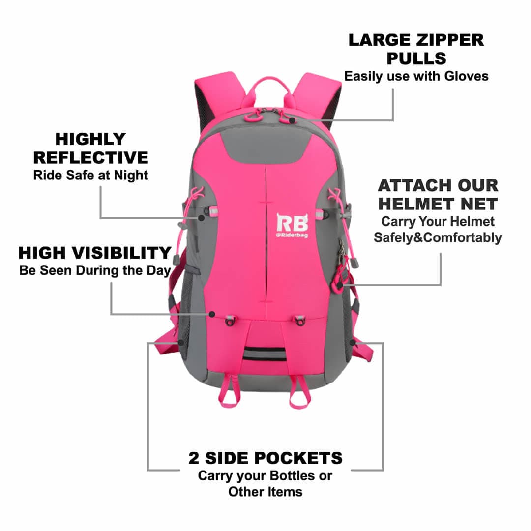 Pink backpack, travel backpack, pink bag