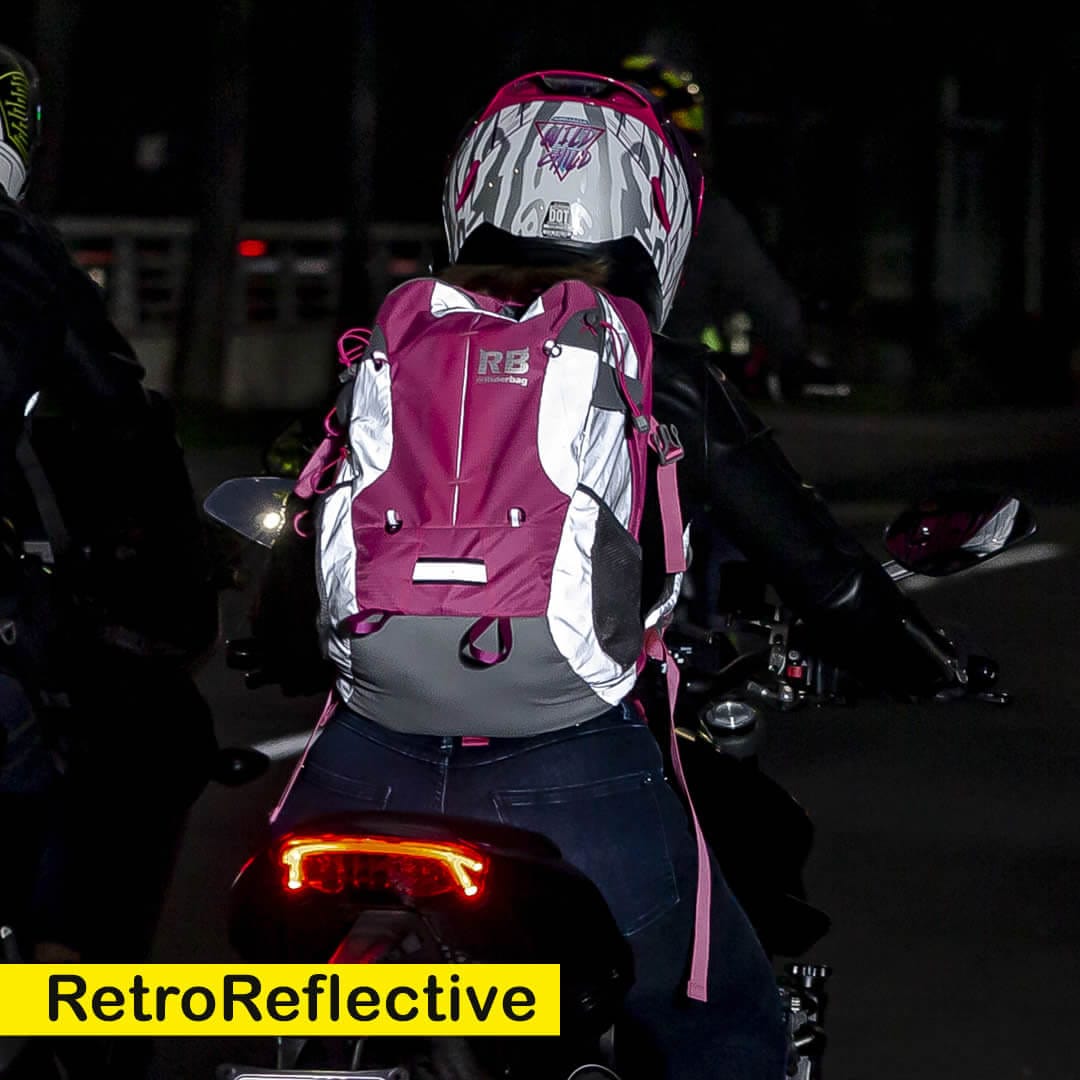 High Visibility Pink Reflective Commuter Bike Backpack Riderbag Reflektor35